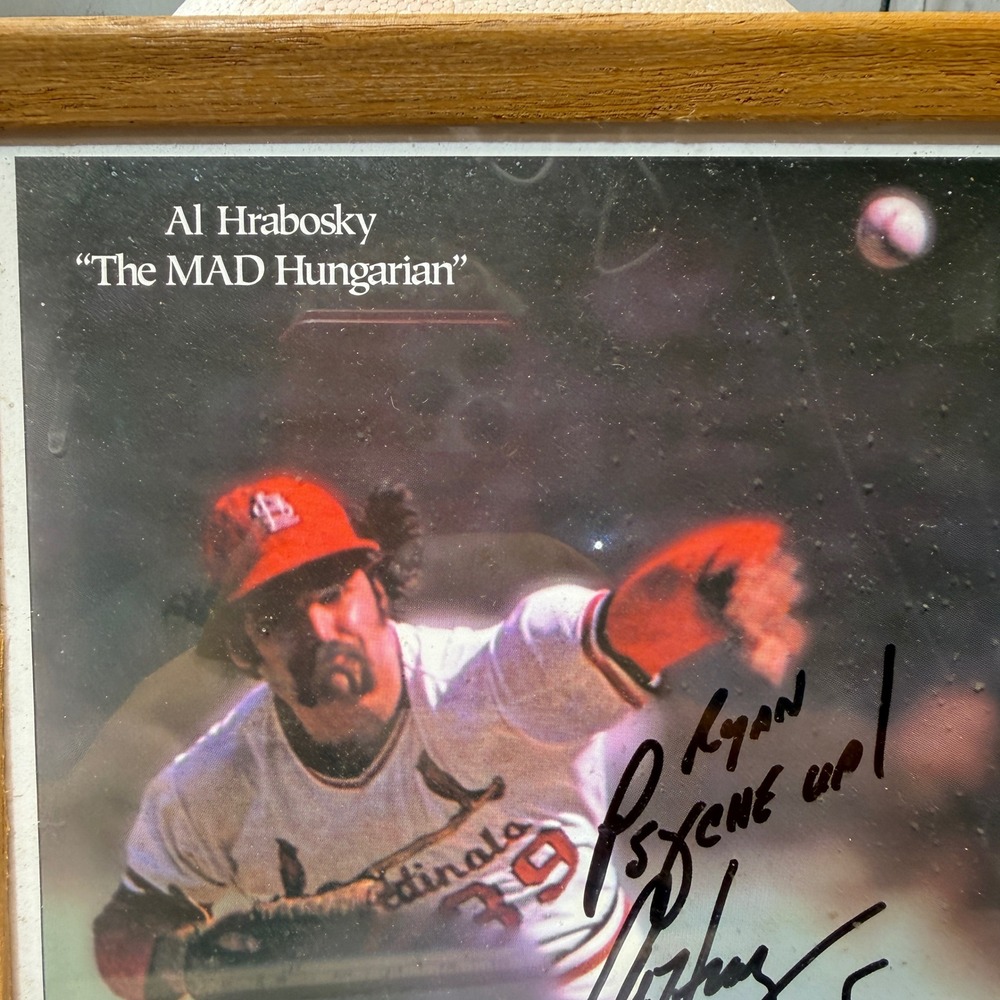 Al Hrabosky Signed Photo Cardinals OS Multi Good Mad Hungarian Framed Autograph
